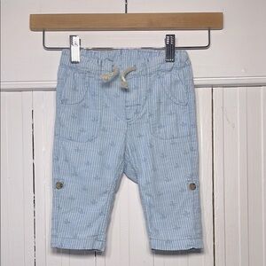H&M VGUC 100% Cotton Nautical Sailboat Adjustable Elastic Convertible Pants